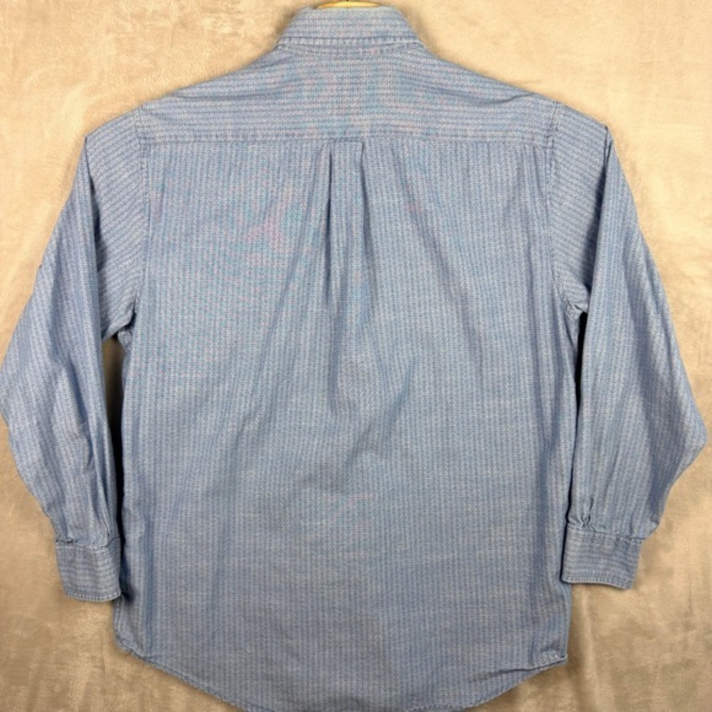 Brooks Brothers Button Down Mens Medium Madison Anchor Print Blue Long Sleeve - Picture 5 of 5